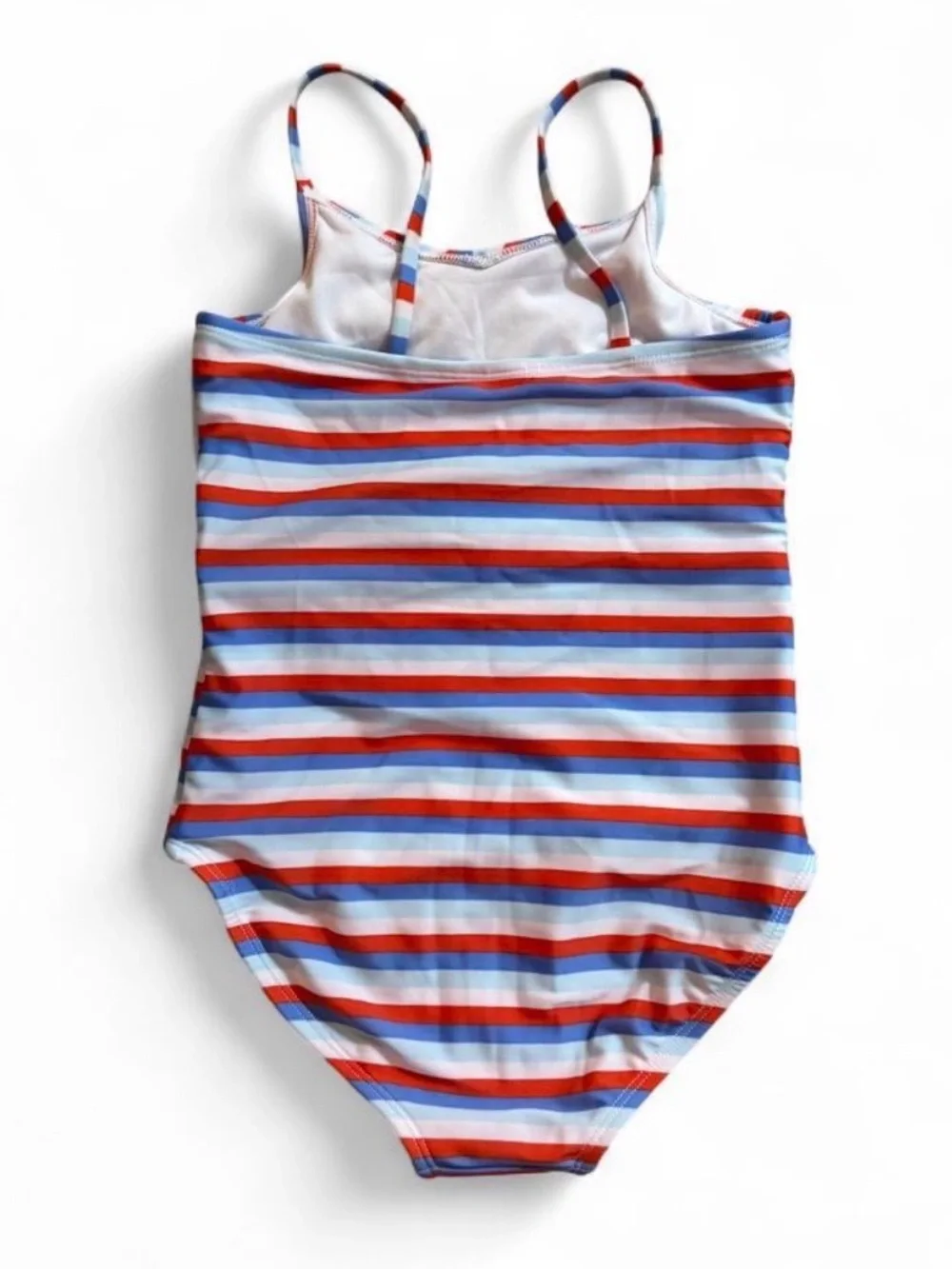 Cat & Jack Red, Blue, White Striped Girls One-Piece Swimsuit